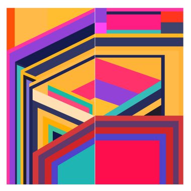 Kaynak için vektör renkli geometrik ve eğri arkaplan deseni