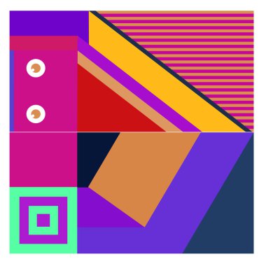 Kaynak için vektör renkli geometrik ve eğri arkaplan deseni