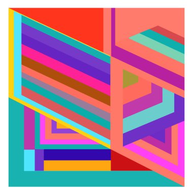 Kaynak için vektör renkli geometrik ve eğri arkaplan deseni