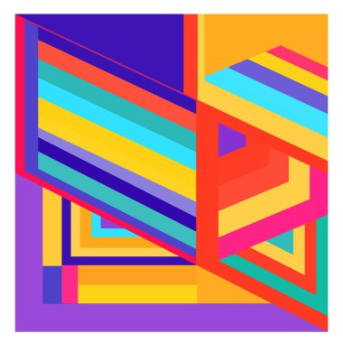 Kaynak için vektör renkli geometrik ve eğri arkaplan deseni