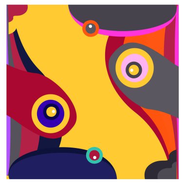 Kaynak için vektör renkli geometrik ve eğri arkaplan deseni