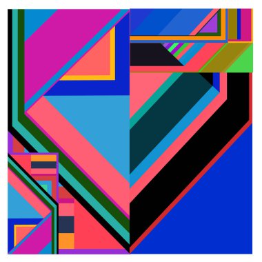 Kaynak için vektör renkli geometrik ve eğri arkaplan deseni