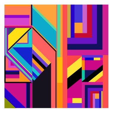 Kaynak için vektör renkli geometrik ve eğri arkaplan deseni