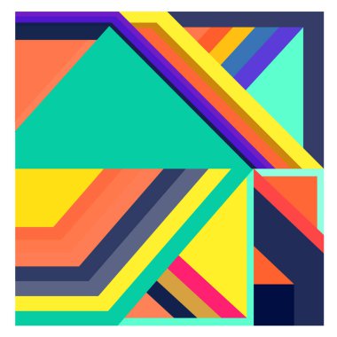 Kaynak için vektör renkli geometrik ve eğri arkaplan deseni