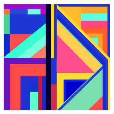 Kaynak için vektör renkli geometrik ve eğri arkaplan deseni