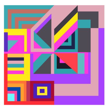 Kaynak için vektör renkli geometrik ve eğri arkaplan deseni