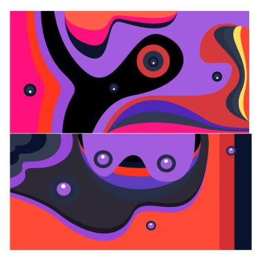 Kaynak için vektör renkli geometrik ve eğri arkaplan deseni