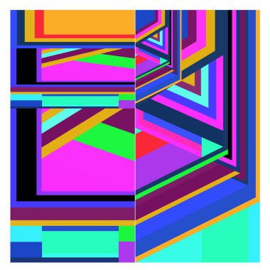 Kaynak için vektör renkli geometrik ve eğri arkaplan deseni