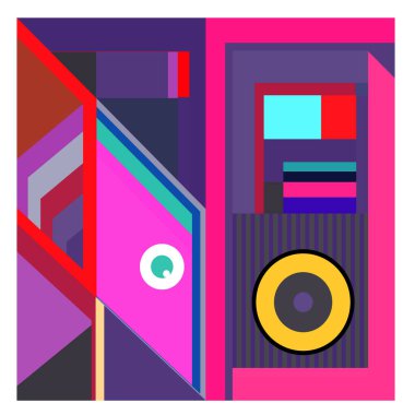 Kaynak için vektör renkli geometrik ve eğri arkaplan deseni