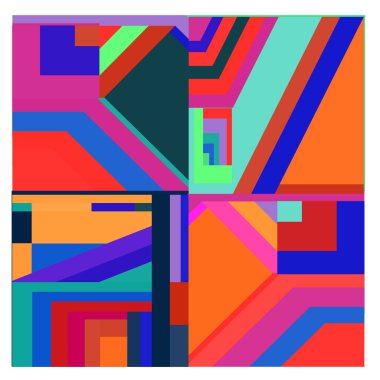 Kaynak için vektör renkli geometrik ve eğri arkaplan deseni