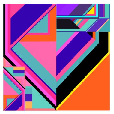 Kaynak için vektör renkli geometrik ve eğri arkaplan deseni