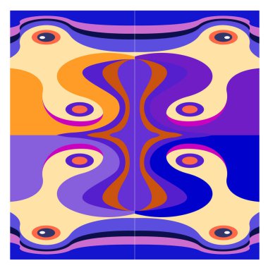 Kaynak için vektör renkli geometrik ve eğri arkaplan deseni