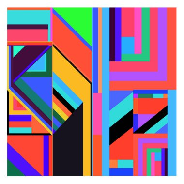 Kaynak için vektör renkli geometrik ve eğri arkaplan deseni