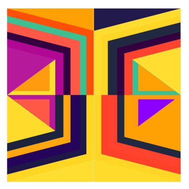 Kaynak için vektör renkli geometrik ve eğri arkaplan deseni