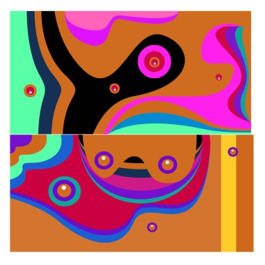 Kaynak için vektör renkli geometrik ve eğri arkaplan deseni