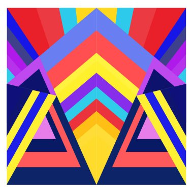 Kaynak için vektör renkli geometrik ve eğri arkaplan deseni