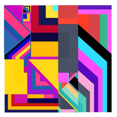 Kaynak için vektör renkli geometrik ve eğri arkaplan deseni