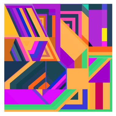 Kaynak için vektör renkli geometrik ve eğri arkaplan deseni