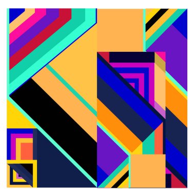 Kaynak için vektör renkli geometrik ve eğri arkaplan deseni