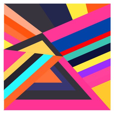 Kaynak için vektör renkli geometrik ve eğri arkaplan deseni