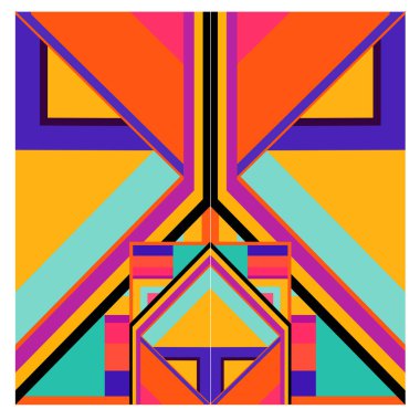 Kaynak için vektör renkli geometrik ve eğri arkaplan deseni