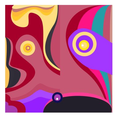 Kaynak için vektör renkli geometrik ve eğri arkaplan deseni