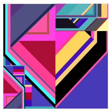 Kaynak için vektör renkli geometrik ve eğri arkaplan deseni