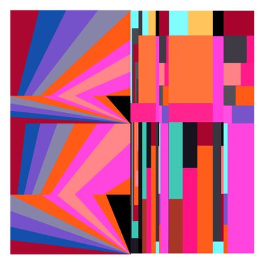 Kaynak için vektör renkli geometrik ve eğri arkaplan deseni