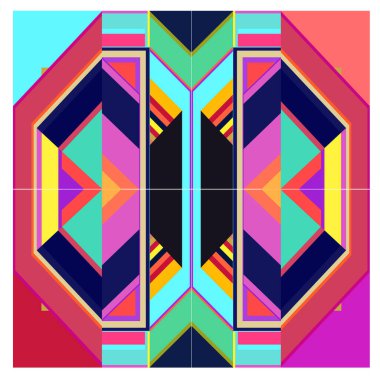 Kaynak için vektör renkli geometrik ve eğri arkaplan deseni