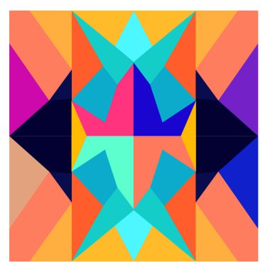 Kaynak için vektör renkli geometrik ve eğri arkaplan deseni