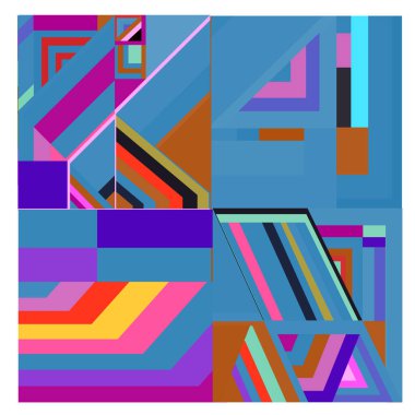 Kaynak için vektör renkli geometrik ve eğri arkaplan deseni