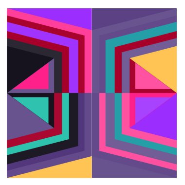 Kaynak için vektör renkli geometrik ve eğri arkaplan deseni