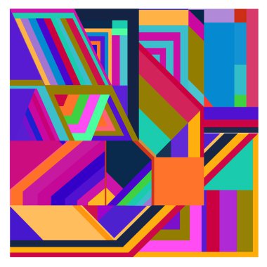 Kaynak için vektör renkli geometrik ve eğri arkaplan deseni