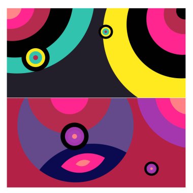 Kaynak için vektör renkli geometrik ve eğri arkaplan deseni