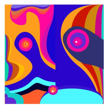 Kaynak için vektör renkli geometrik ve eğri arkaplan deseni