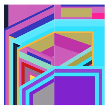 Kaynak için vektör renkli geometrik ve eğri arkaplan deseni