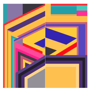 Kaynak için vektör renkli geometrik ve eğri arkaplan deseni