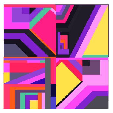 Kaynak için vektör renkli geometrik ve eğri arkaplan deseni