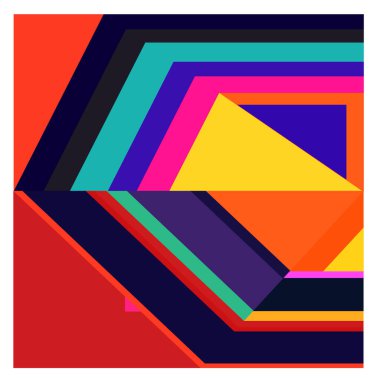 Kaynak için vektör renkli geometrik ve eğri arkaplan deseni