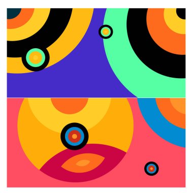 Kaynak için vektör renkli geometrik ve eğri arkaplan deseni