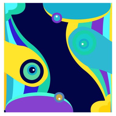 Kaynak için vektör renkli geometrik ve eğri arkaplan deseni