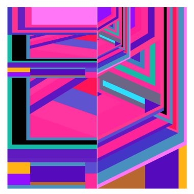 Kaynak için vektör renkli geometrik ve eğri arkaplan deseni