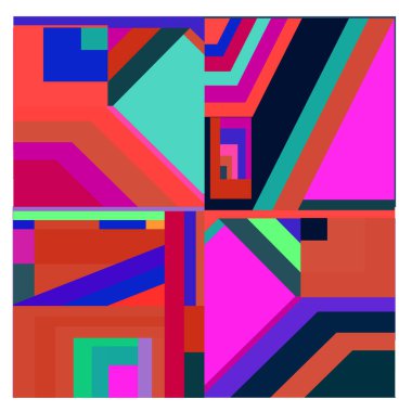 Kaynak için vektör renkli geometrik ve eğri arkaplan deseni