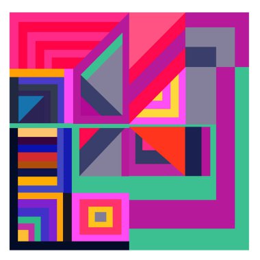 Kaynak için vektör renkli geometrik ve eğri arkaplan deseni