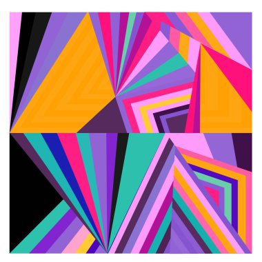 Kaynak için vektör renkli geometrik ve eğri arkaplan deseni