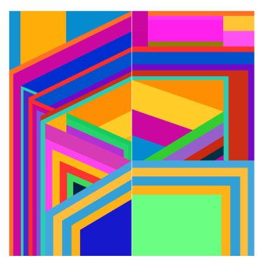 Kaynak için vektör renkli geometrik ve eğri arkaplan deseni