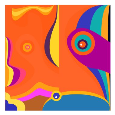 Kaynak için vektör renkli geometrik ve eğri arkaplan deseni