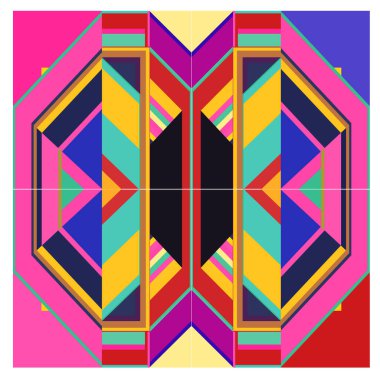 Kaynak için vektör renkli geometrik ve eğri arkaplan deseni