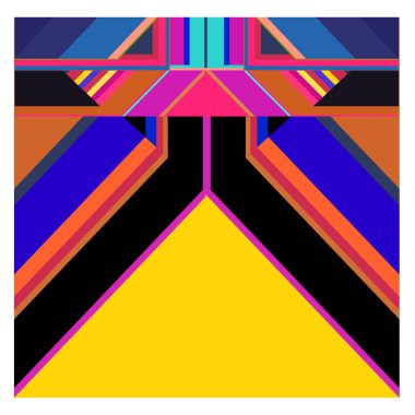 Kaynak için vektör renkli geometrik ve eğri arkaplan deseni