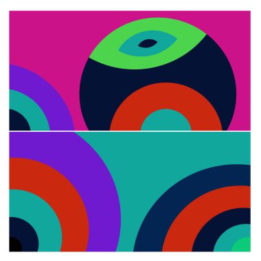 Kaynak için vektör renkli geometrik ve eğri arkaplan deseni